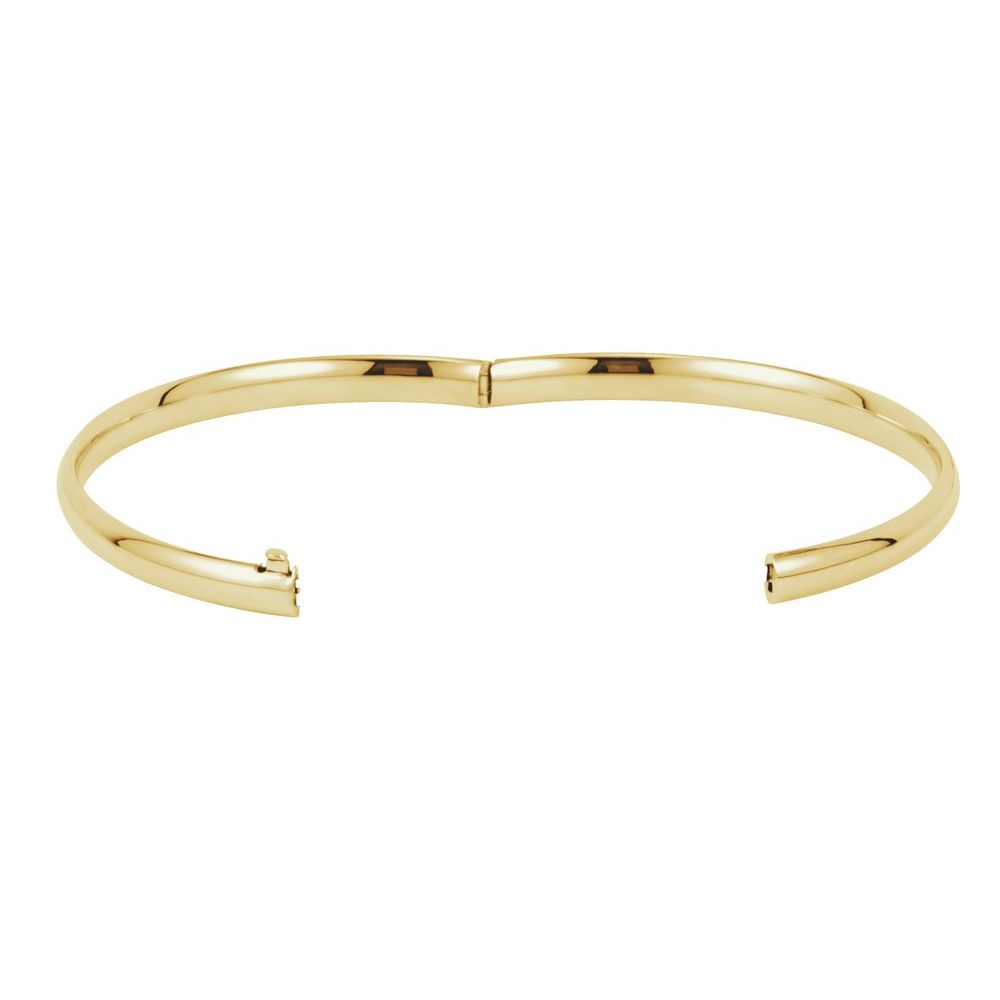 Alternate view of the 4.75mm 14k Yellow Gold Hollow Hinged Bangle Bracelet, 7 Inch by The Black Bow Jewelry Co.