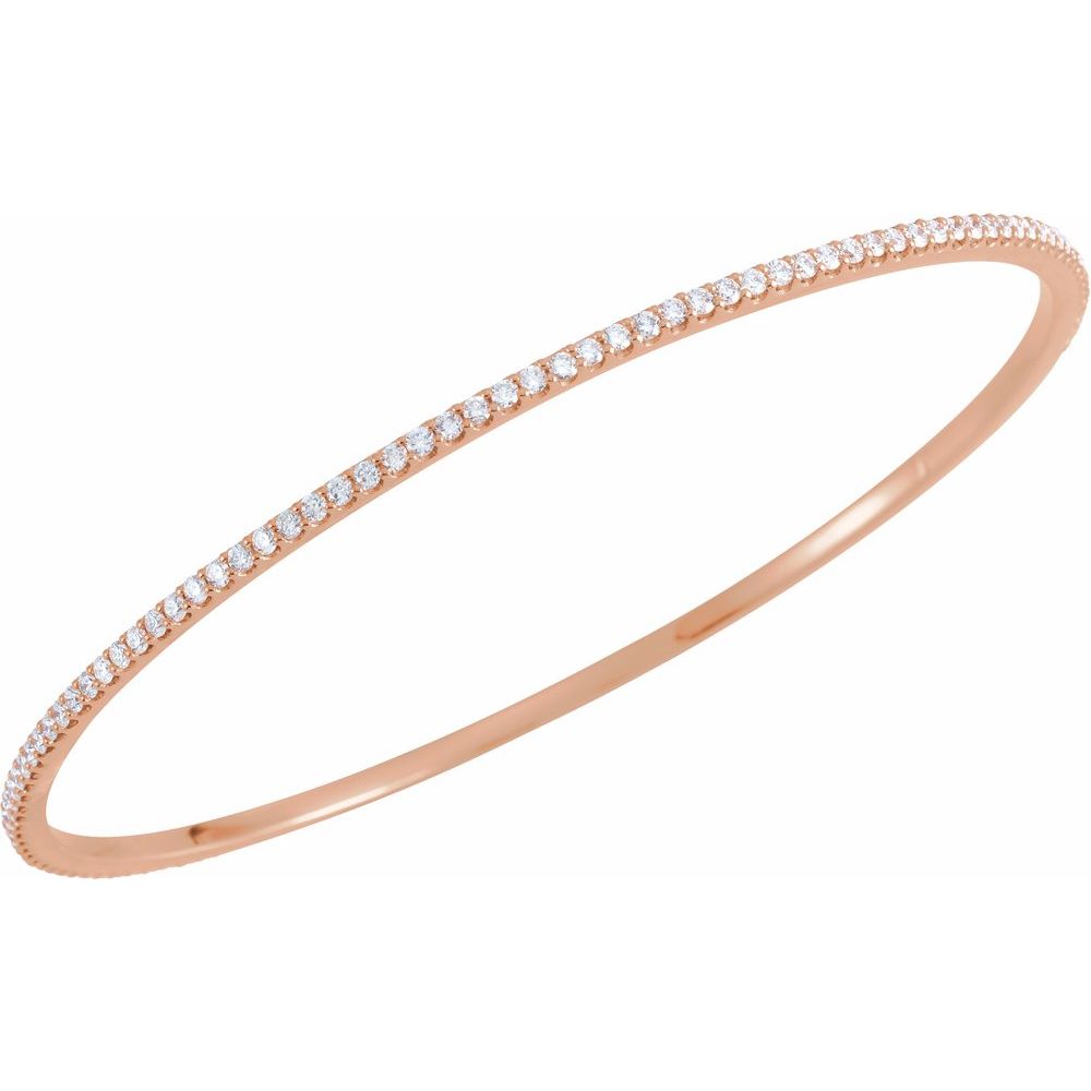 2.25mm 14k Yellow, White or Rose Gold 2 Ctw Diamond Bangle Bracelet, Item B15710 by The Black Bow Jewelry Co.
