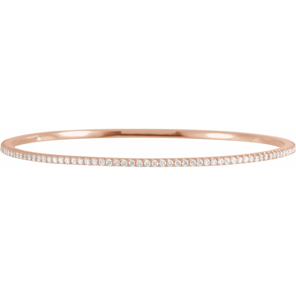 Alternate view of the 2.25mm 14k Rose Gold 2 Ctw Diamond Stackable Bangle Bracelet, 8 Inch by The Black Bow Jewelry Co.