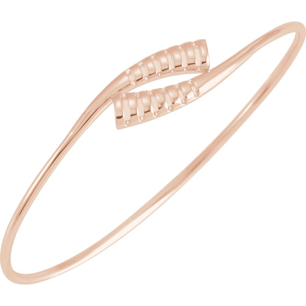 16.5mm 14k Yellow, White or Rose Gold Bypass Bangle Bracelet, 7 Inch, Item B15714 by The Black Bow Jewelry Co.
