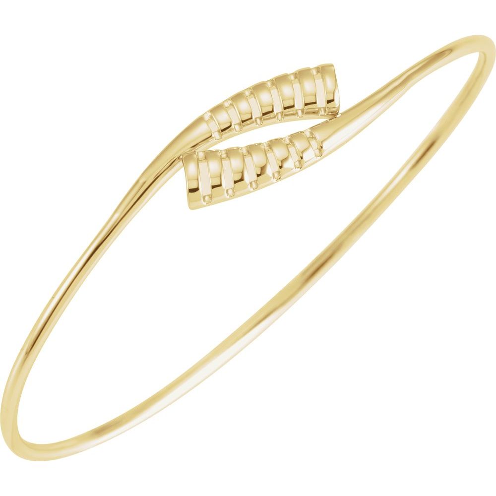 Alternate view of the 16.5mm 14k Yellow, White or Rose Gold Bypass Bangle Bracelet, 7 Inch by The Black Bow Jewelry Co.