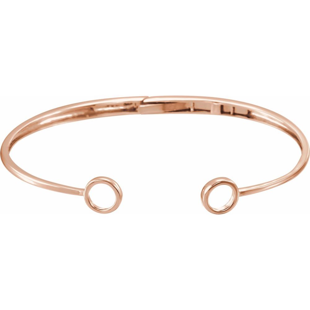 Alternate view of the 14k Rose Gold Hinged Circle Cuff Bracelet, 7 Inch by The Black Bow Jewelry Co.