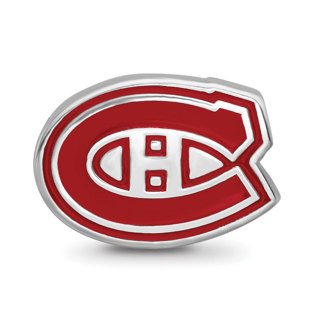 Alternate view of the Sterling Silver NHL Montreal Canadiens Enamel Bead Charm by The Black Bow Jewelry Co.