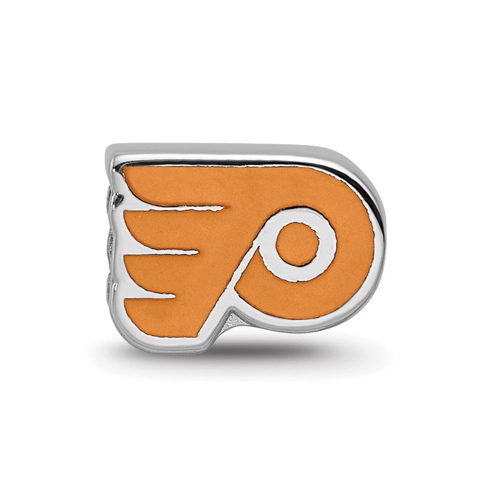 Alternate view of the Sterling Silver NHL Philadelphia Flyers Enamel Bead Charm by The Black Bow Jewelry Co.