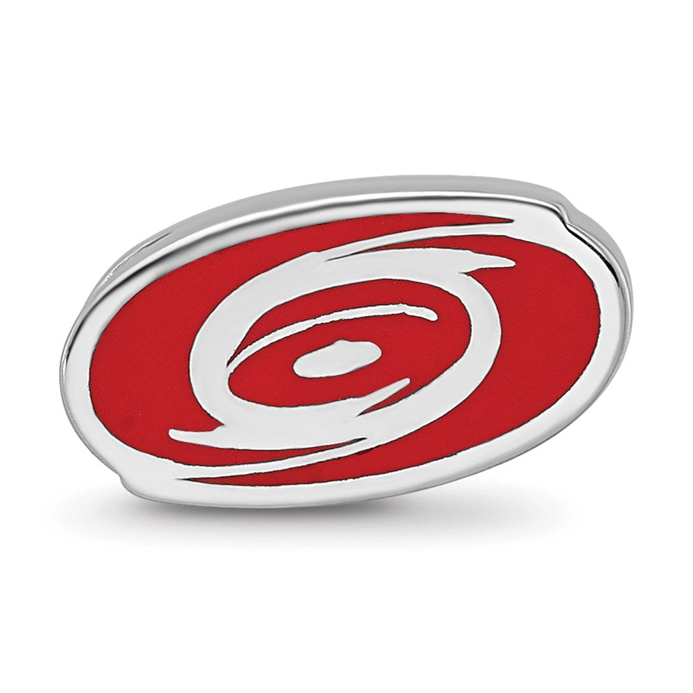 Alternate view of the Sterling Silver NHL Carolina Hurricanes Enamel Bead Charm by The Black Bow Jewelry Co.