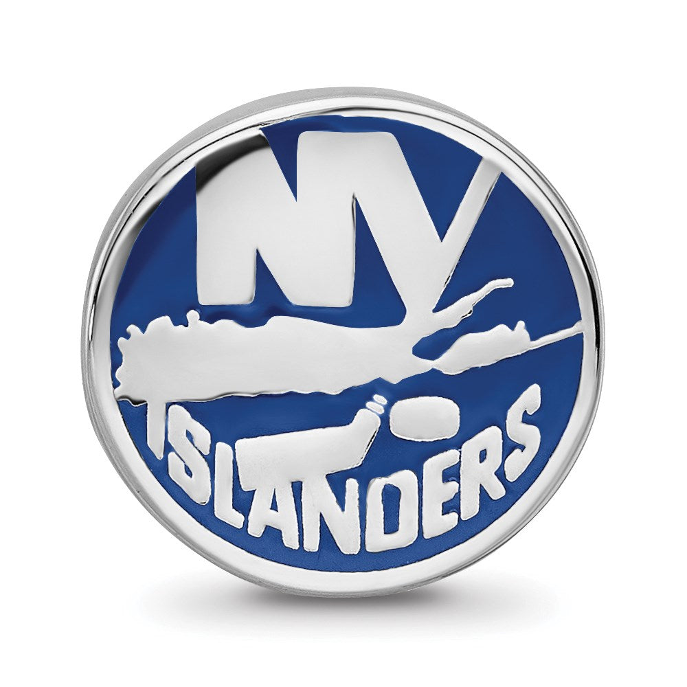 Alternate view of the Sterling Silver NHL New York Islanders Enamel Bead Charm by The Black Bow Jewelry Co.