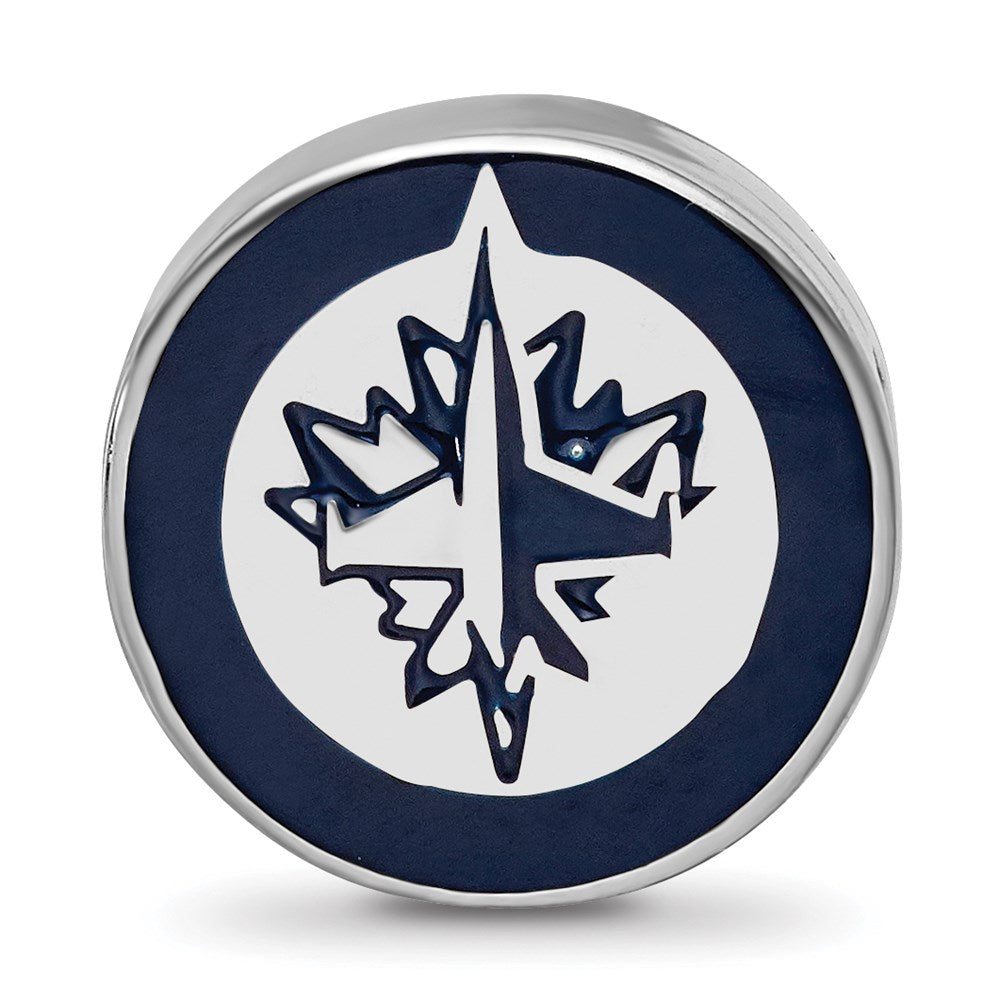 Alternate view of the Sterling Silver NHL Winnipeg Jets Enamel Bead Charm by The Black Bow Jewelry Co.