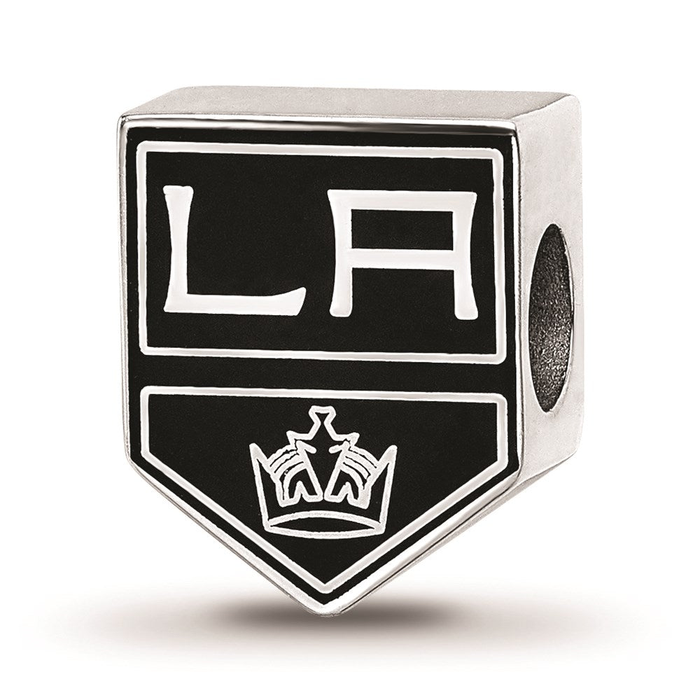 Sterling Silver NHL Los Angeles Kings Enamel Bead Charm, Item B18492 by The Black Bow Jewelry Co.