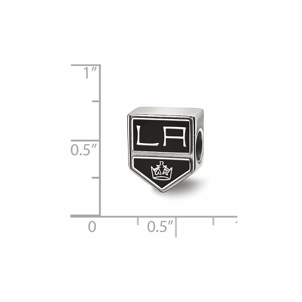 Alternate view of the Sterling Silver NHL Los Angeles Kings Enamel Bead Charm by The Black Bow Jewelry Co.