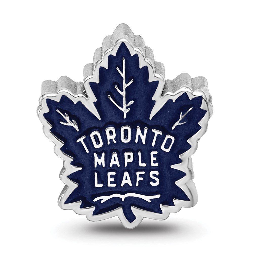 Alternate view of the Sterling Silver NHL Toronto Maple Leafs Enamel Bead Charm by The Black Bow Jewelry Co.