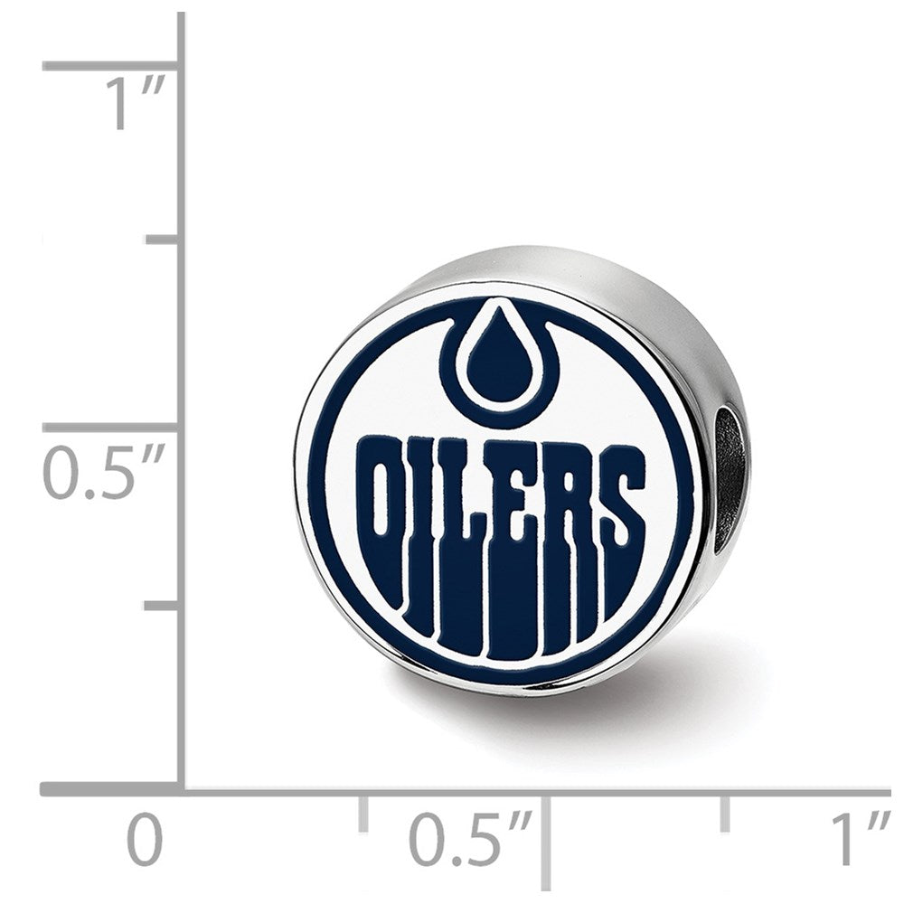 Alternate view of the Sterling Silver NHL Edmonton Oilers Enamel Bead Charm by The Black Bow Jewelry Co.