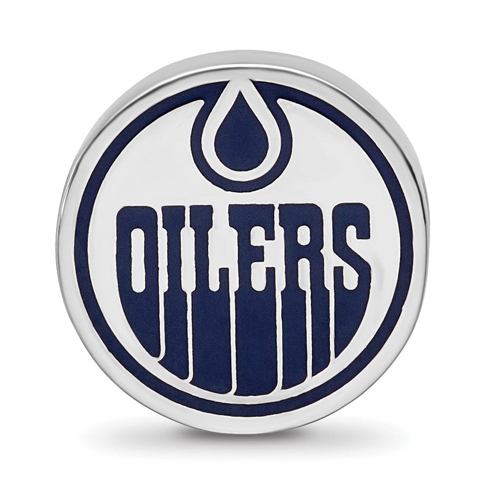 Alternate view of the Sterling Silver NHL Edmonton Oilers Enamel Bead Charm by The Black Bow Jewelry Co.