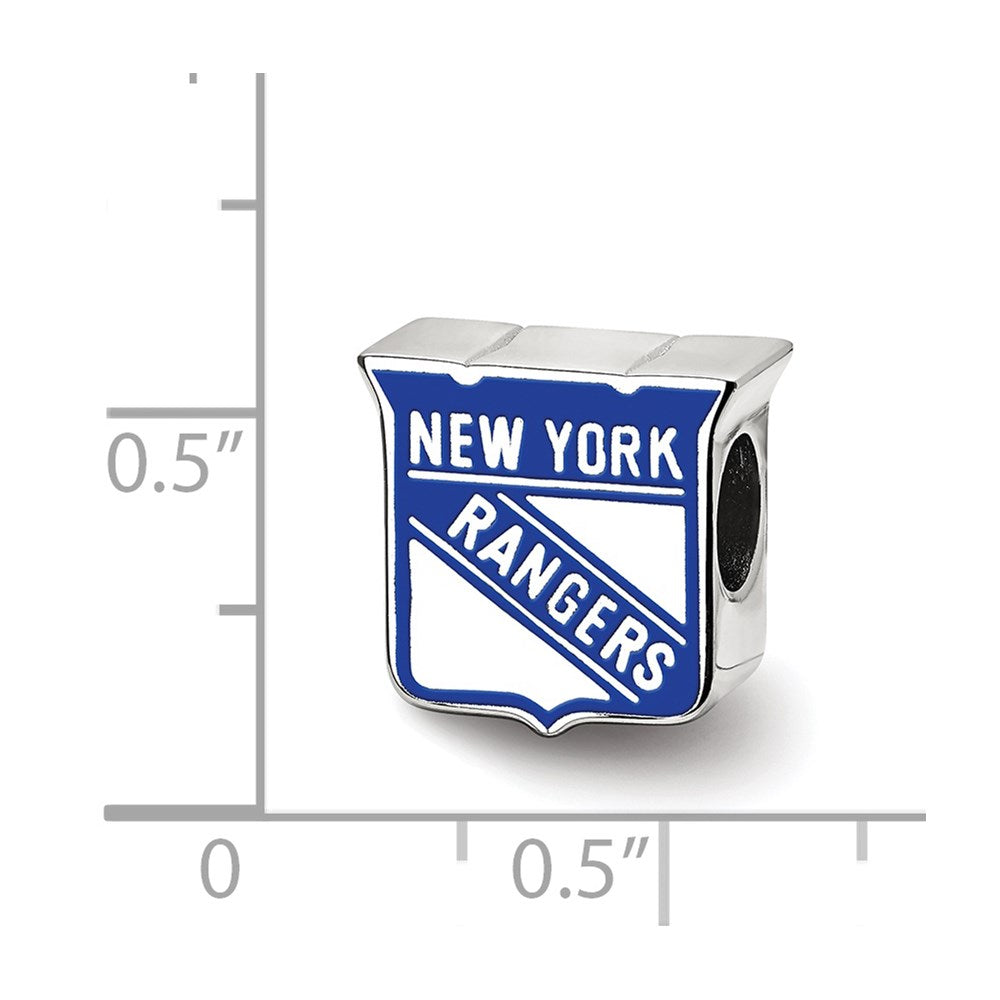 Alternate view of the Sterling Silver NHL New York Rangers Enamel Bead Charm by The Black Bow Jewelry Co.