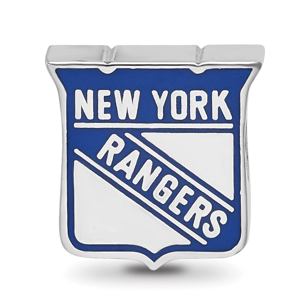 Alternate view of the Sterling Silver NHL New York Rangers Enamel Bead Charm by The Black Bow Jewelry Co.