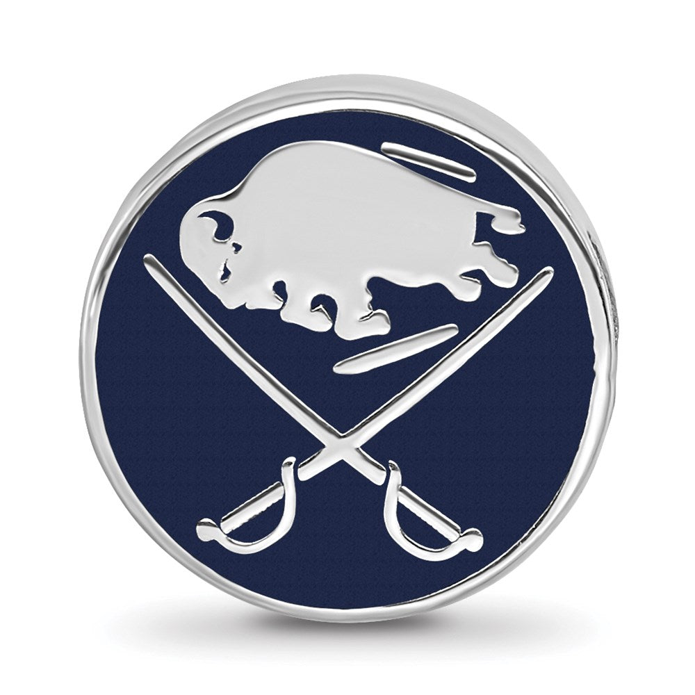 Alternate view of the Sterling Silver NHL Buffalo Sabres Enamel Bead Charm by The Black Bow Jewelry Co.