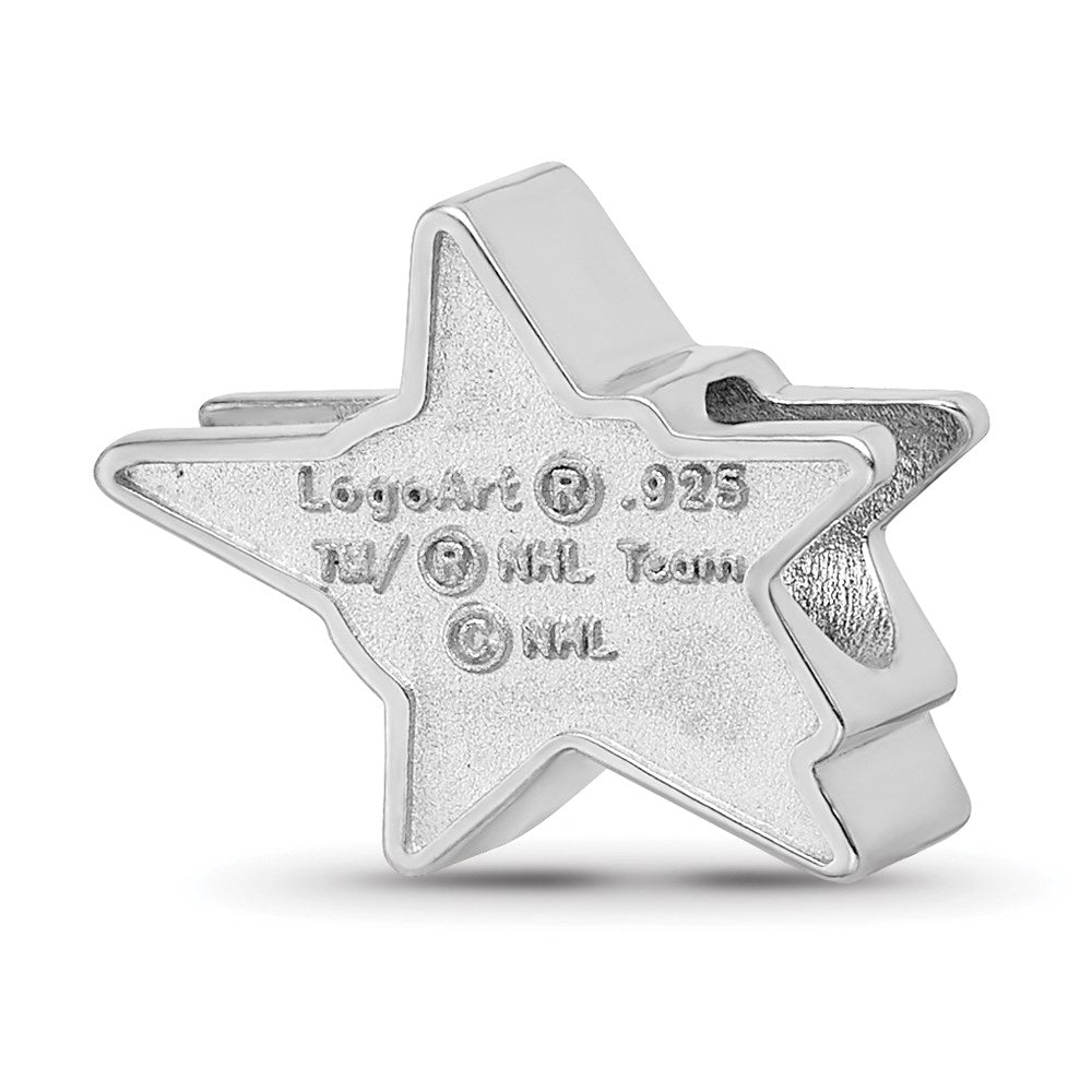 Alternate view of the Sterling Silver NHL Dallas Stars Enamel Bead Charm by The Black Bow Jewelry Co.