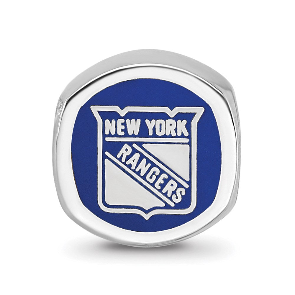 Alternate view of the Sterling Silver NHL New York Rangers Cushion Enamel Bead by The Black Bow Jewelry Co.