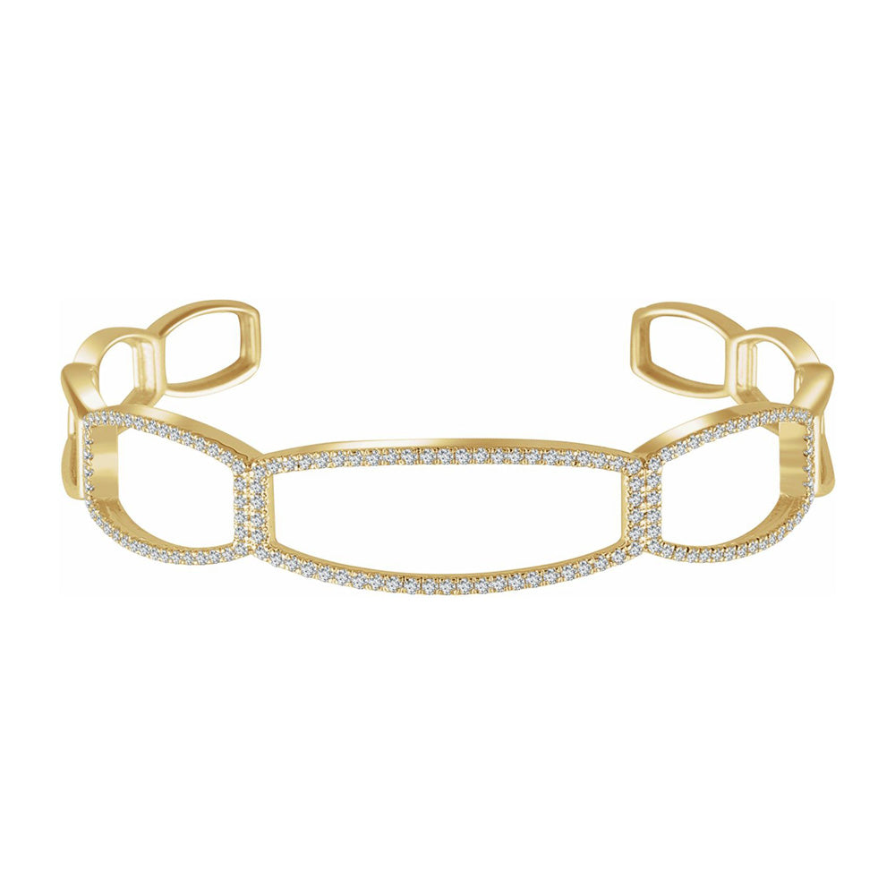 Alternate view of the 14K Yellow, White or Rose Gold 3/4 CTW Diamond Cuff Bracelet, 6.25 In by The Black Bow Jewelry Co.