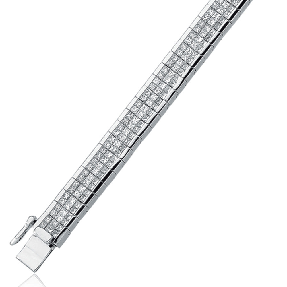 8 3/8 Carat invisible Set Diamond Tennis Bracelet in 14k White Gold, Item B8005-14KW by The Black Bow Jewelry Co.