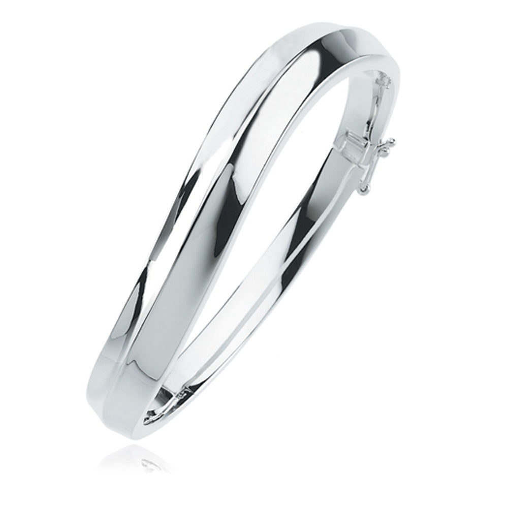Sterling Silver 10mm High Polished Hinged Bangle Bracelet, Item B8026-SS by The Black Bow Jewelry Co.
