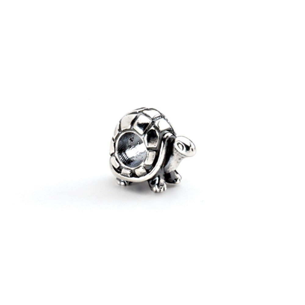 Sterling Silver Turtle Bead Charm, 13.5mm, Item B8454 by The Black Bow Jewelry Co.