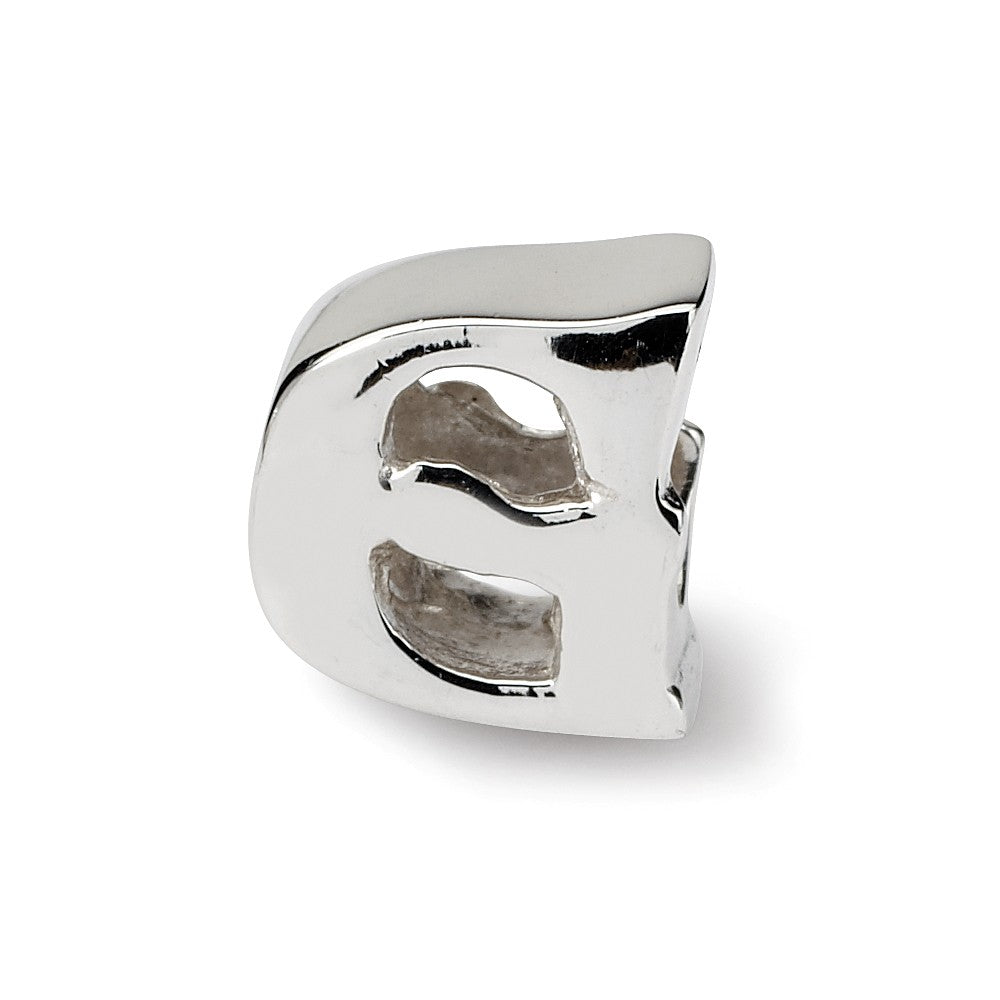 Sterling Silver Letter G Polished Bead Charm, 10mm, Item B8666 by The Black Bow Jewelry Co.