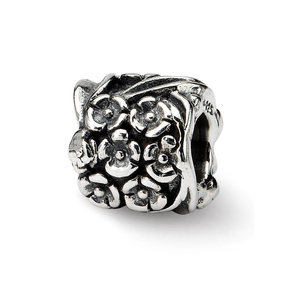 Sterling Silver Blooming Flowers Bead Charm, Item B8723 by The Black Bow Jewelry Co.