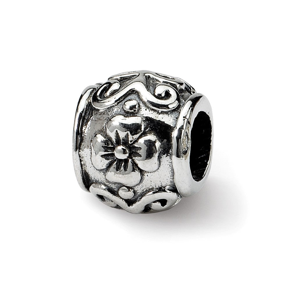 Sterling Silver Growing Flower Bead Charm, Item B8733 by The Black Bow Jewelry Co.