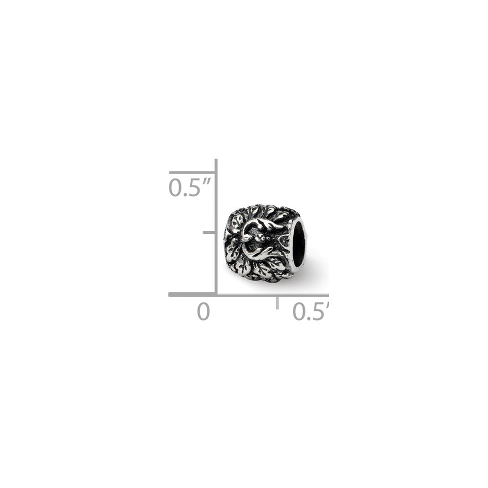 Alternate view of the Sterling Silver Floral Bead Charm by The Black Bow Jewelry Co.
