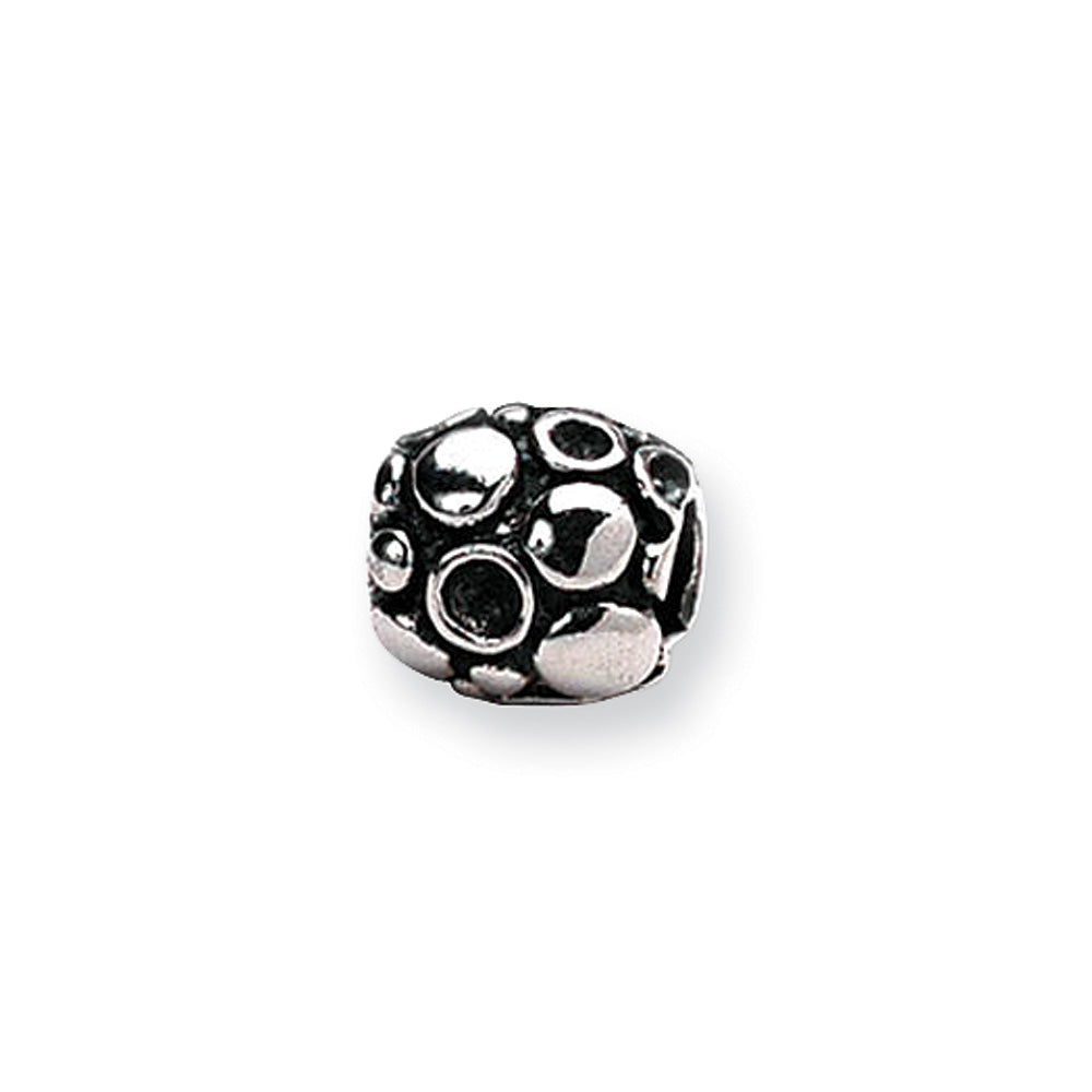 Sterling Silver Spotted Bali Bead Charm, Item B8756 by The Black Bow Jewelry Co.