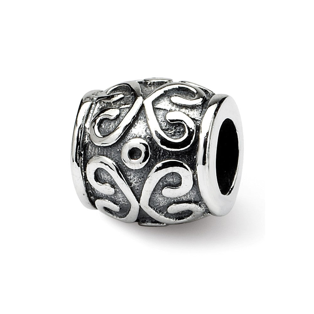 Sterling Silver Scroll Bali Bead Charm, Item B8760 by The Black Bow Jewelry Co.