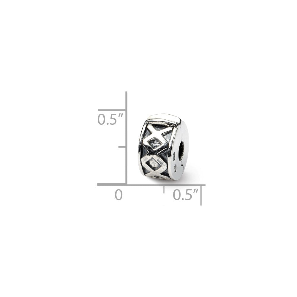 Alternate view of the Sterling Silver Hinged X Clip Bead Charm by The Black Bow Jewelry Co.