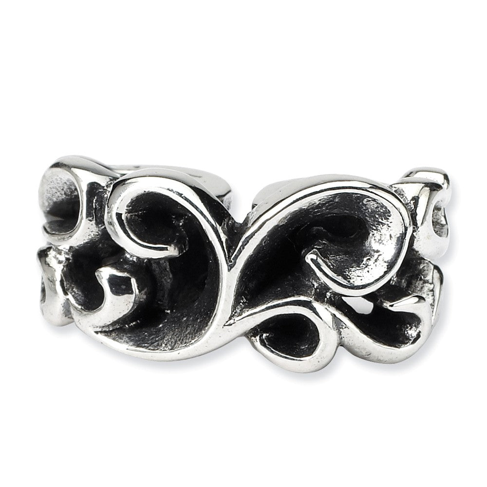 Alternate view of the Sterling Silver Scroll Connector Bead Charm by The Black Bow Jewelry Co.