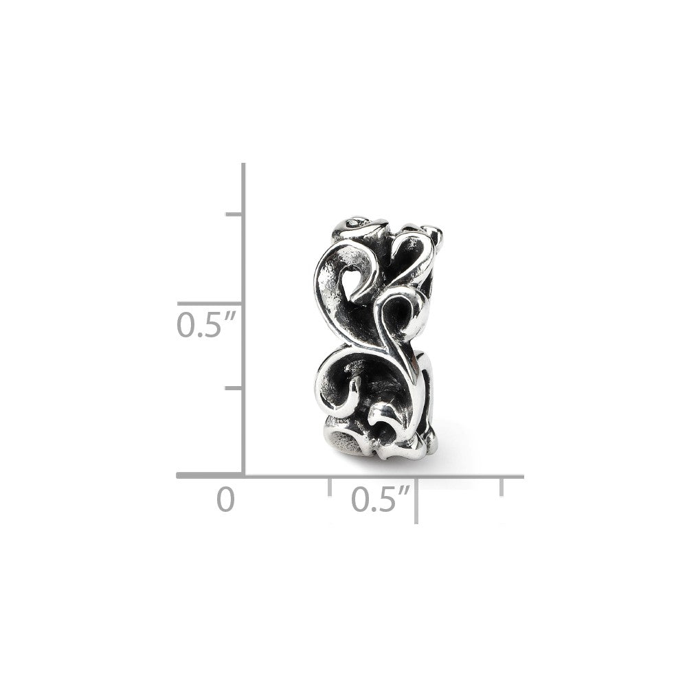 Alternate view of the Sterling Silver Scroll Connector Bead Charm by The Black Bow Jewelry Co.