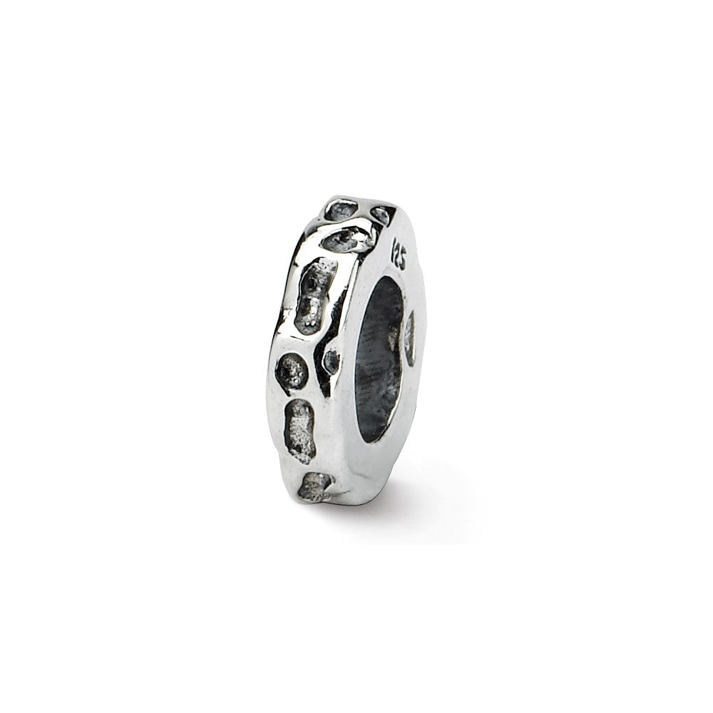 Sterling Silver Pitted Spacer Bead Charm, Item B8815 by The Black Bow Jewelry Co.