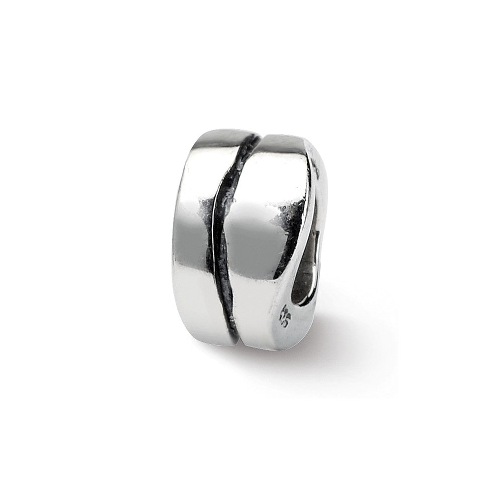 Sterling Silver Grooved Spacer Bead Charm, Item B8825 by The Black Bow Jewelry Co.