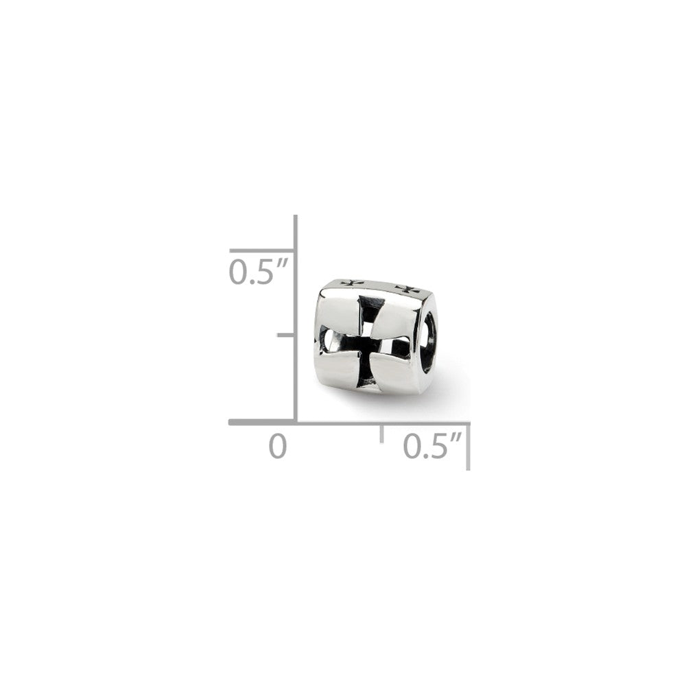 Alternate view of the Sterling Silver Maltese Cross Bead Charm by The Black Bow Jewelry Co.