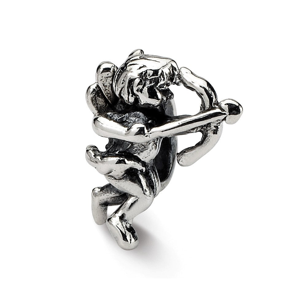 Sterling Silver Cupid and His Arrow Bead Charm, Item B8839 by The Black Bow Jewelry Co.