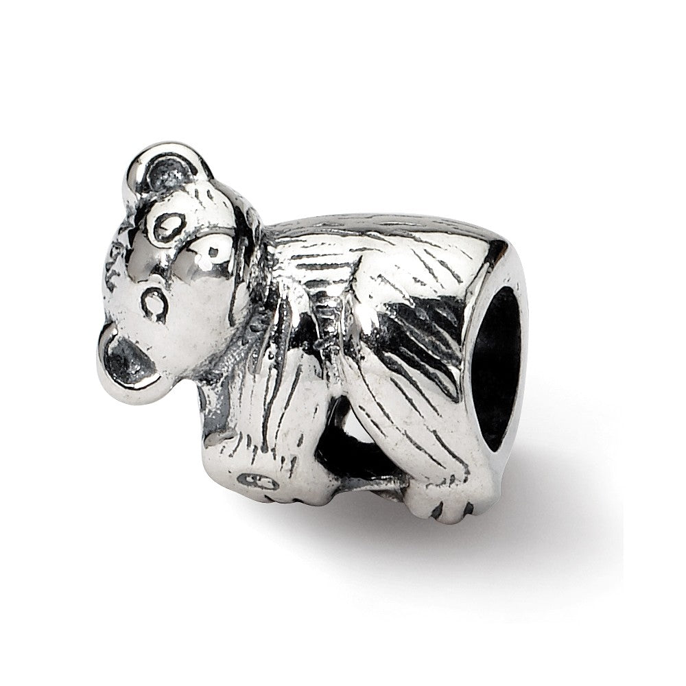 Alternate view of the Sterling Silver Baby Bear Bead Charm by The Black Bow Jewelry Co.