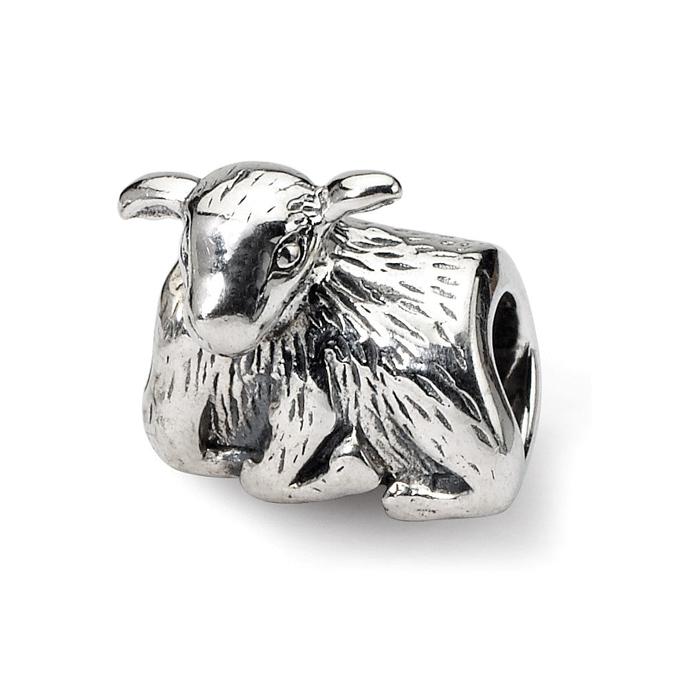 Sterling Silver Lamb Bead Charm, Item B8857 by The Black Bow Jewelry Co.