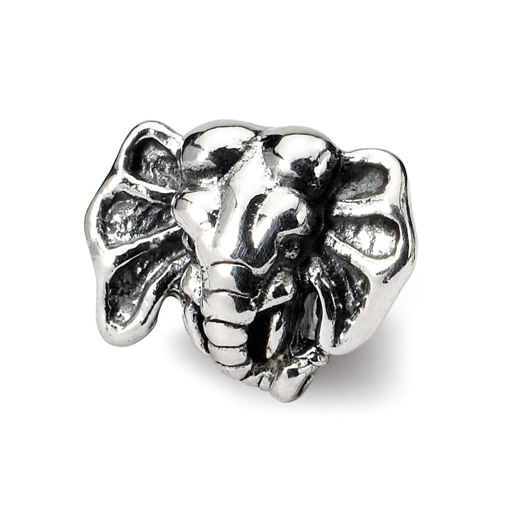Sterling Silver Elephant Head Bead Charm, Item B8862 by The Black Bow Jewelry Co.