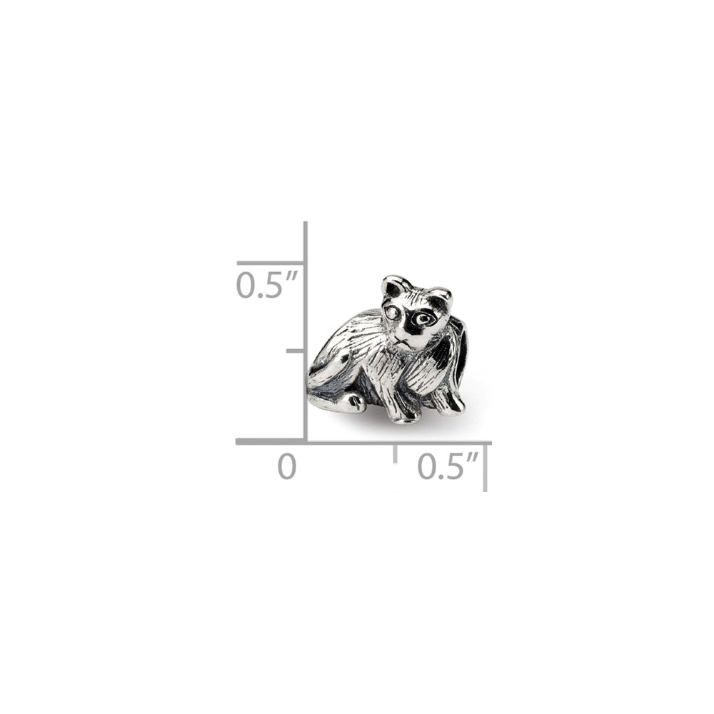 Alternate view of the Sterling Silver Cat Ready to Pounce Bead Charm by The Black Bow Jewelry Co.