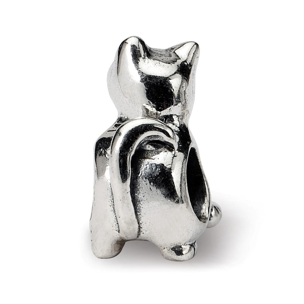 Alternate view of the Sterling Silver Cute Kitten Bead Charm by The Black Bow Jewelry Co.