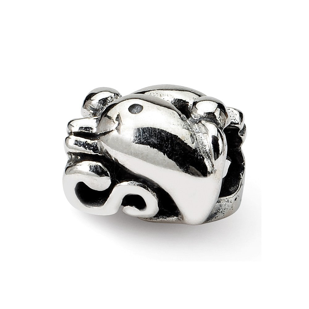 Sterling Silver High Polished Dolphin Bead Charm, Item B8873 by The Black Bow Jewelry Co.