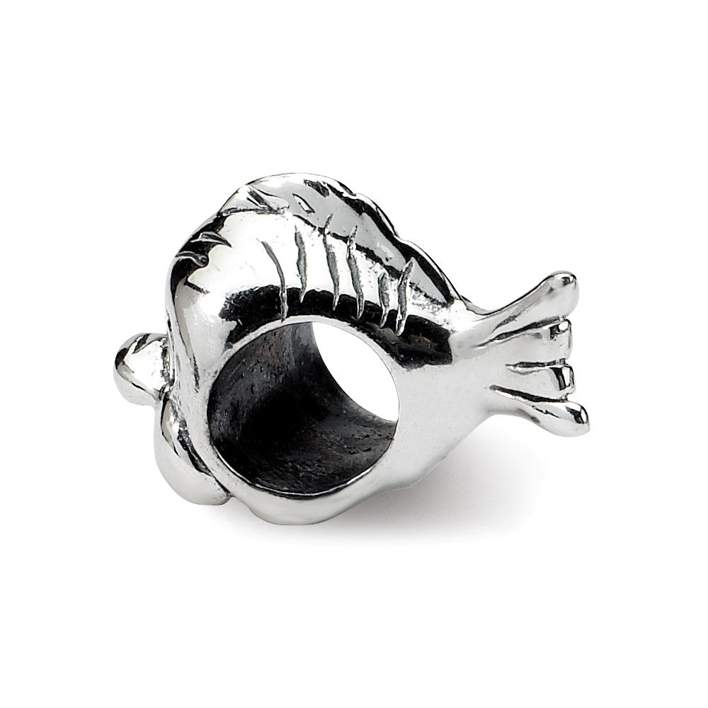 Alternate view of the Sterling Silver Animated Fish Bead Charm by The Black Bow Jewelry Co.