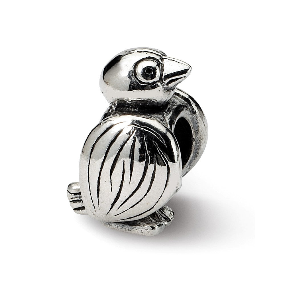 Sterling Silver Bird Bead Charm, Item B8885 by The Black Bow Jewelry Co.