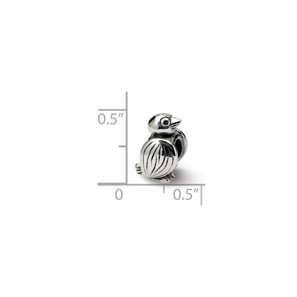 Alternate view of the Sterling Silver Bird Bead Charm by The Black Bow Jewelry Co.