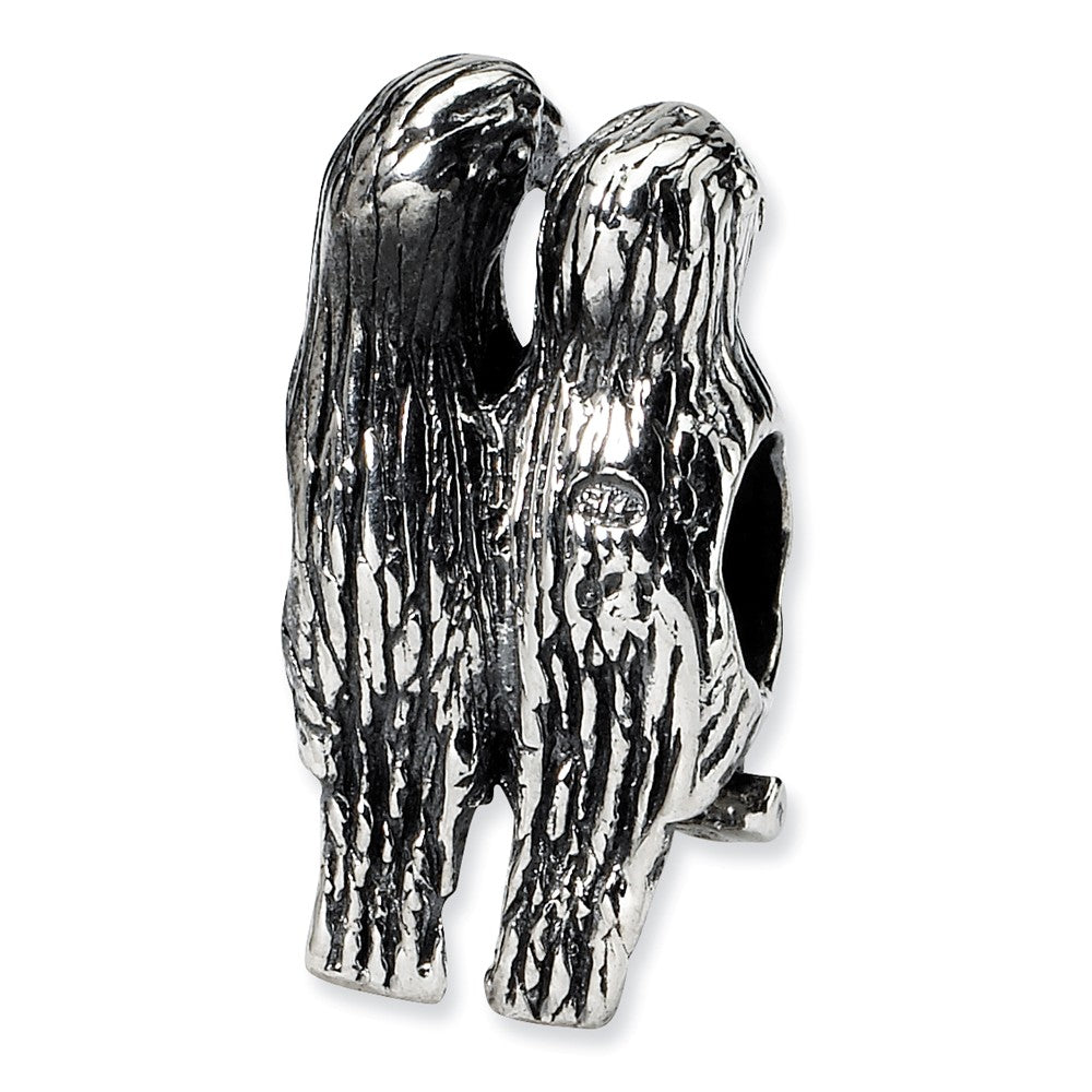 Alternate view of the Sterling Silver Lovebirds Bead Charm by The Black Bow Jewelry Co.