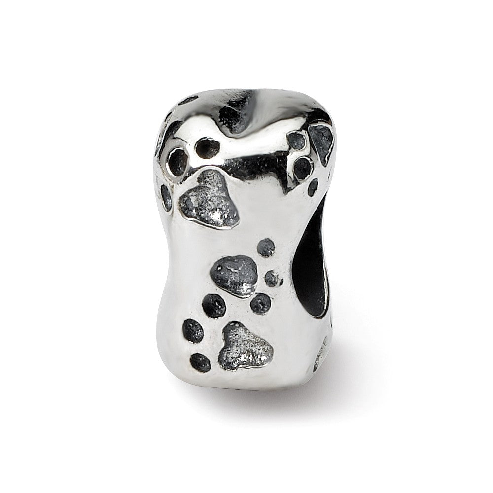 Sterling Silver Dog Bone Bead Charm, Item B8894 by The Black Bow Jewelry Co.