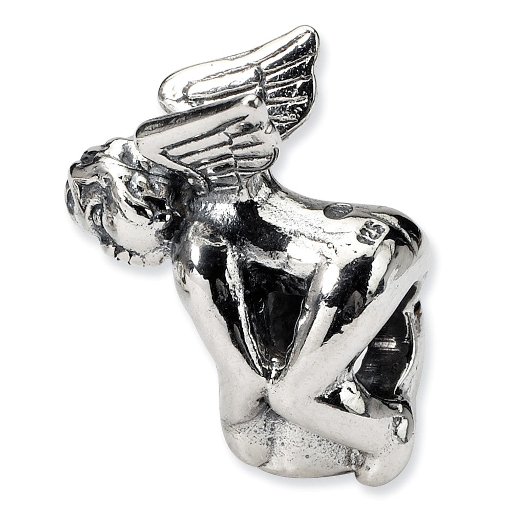 Alternate view of the Sterling Silver January CZ Birthstone, Angel Bead Charm by The Black Bow Jewelry Co.